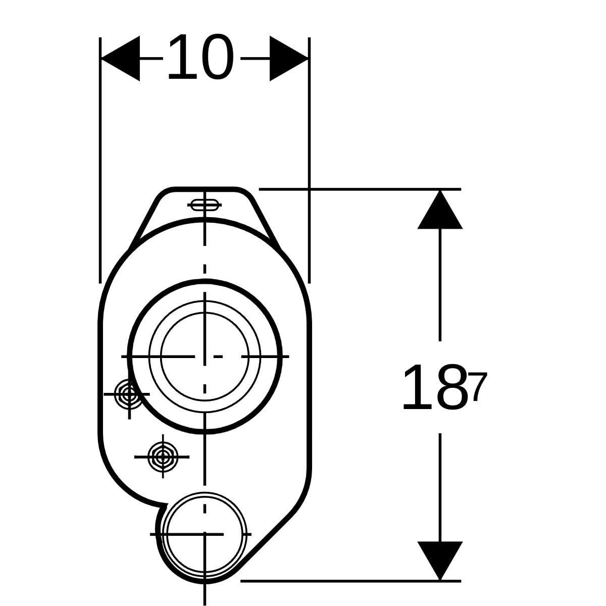 Geberit Urinal Geruchsverschluss Abgang horizontal mit Sonde d40 152.934.11.1