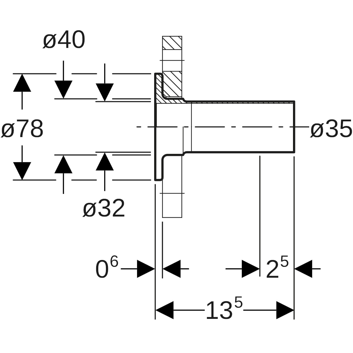 Geberit Mapress Edelstahl Bund mit Einschubende zu Losflansch d35 PN10/16 36143
