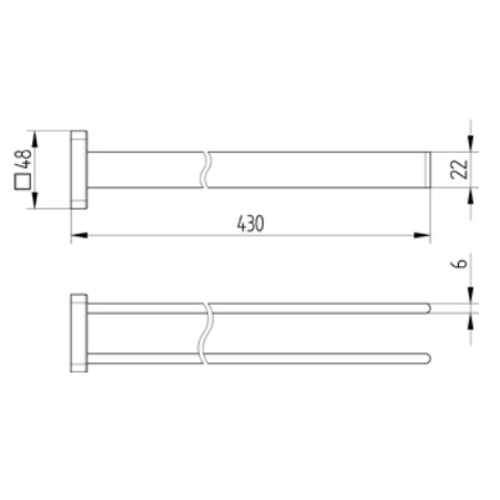 Avenarius Handtuchhalter zweiarmig 43cm 2401400010