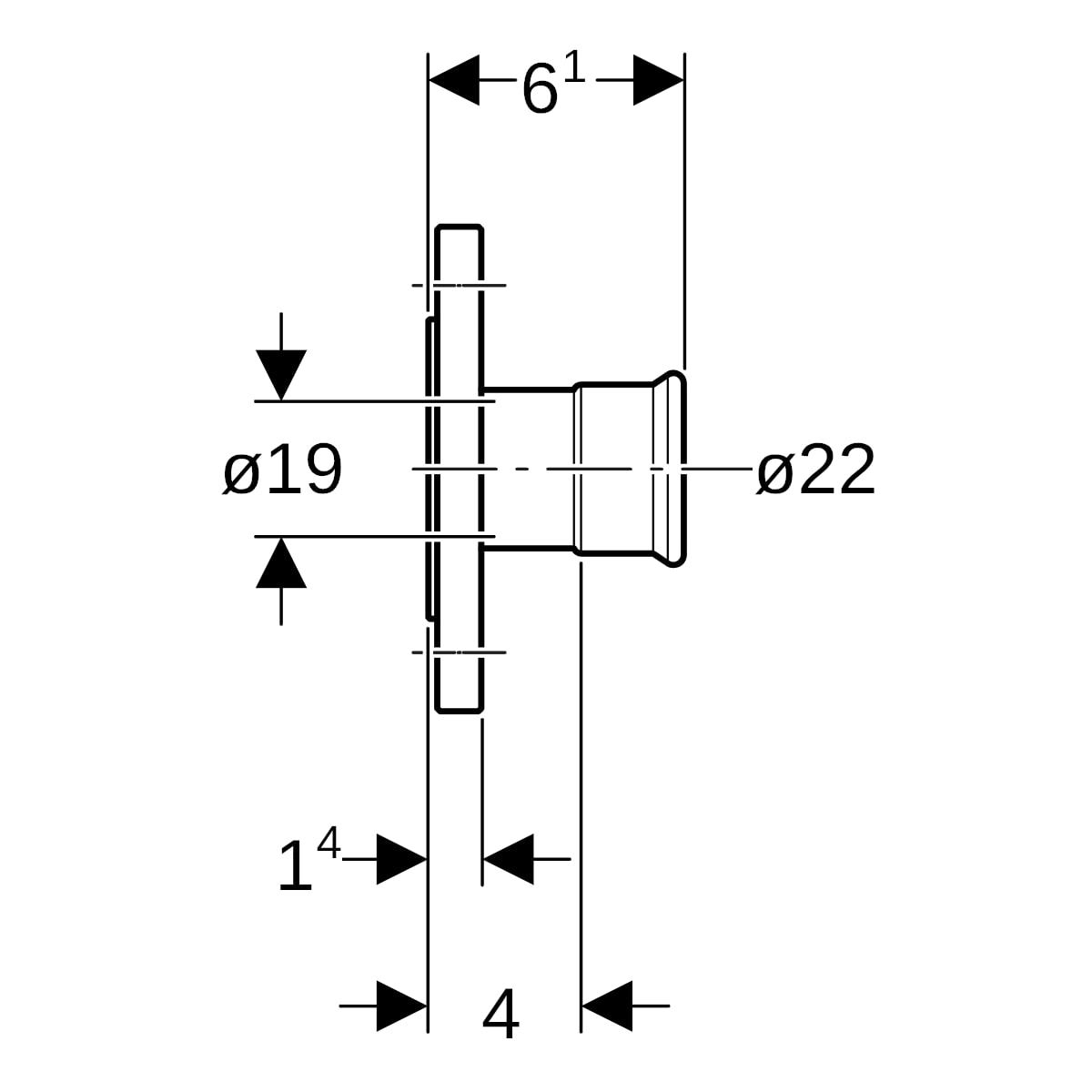 Geberit Mapress C-Stahl Flansch PN 6 mit Pressmuffe d22 23744