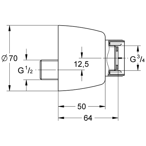 Grohe S-Anschluss absperrbar chrom 12051000