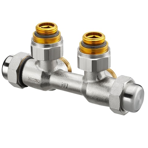 Oventrop Multiflex FQ Verschraubung für G 1/2 IG, Eck rechts, G 1/2 AG x 3/4 AG 1015875