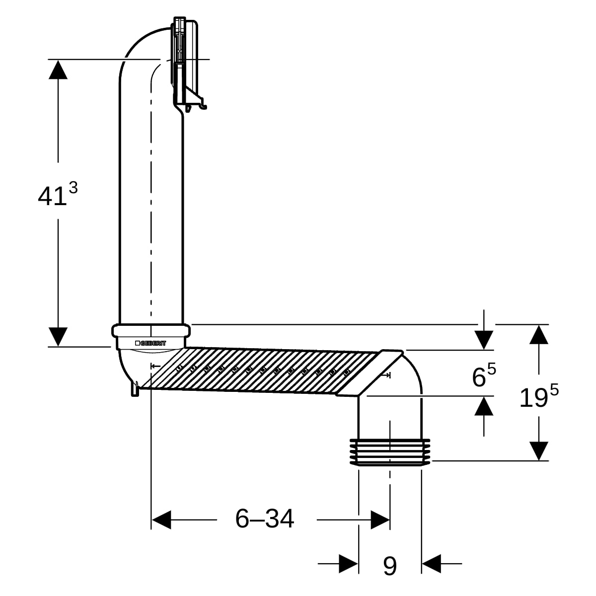 Geberit Set Versprungbogen für Wand-WC d90x110, grau 131.088.29.1