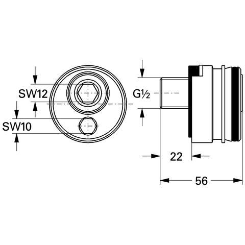 Grohe Anschluss Taron/Ectos Easy Fix chrom 12088000