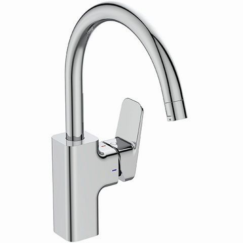 Ideal Standard Küchenarmatur Ceraplan Ausladung 200mm mit hohem Rohrauslauf Niederdruck chrom BD335AA