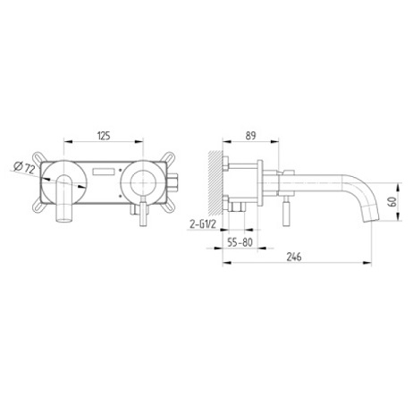 Avenarius Waschtisch-Einhand-Mischbatterie Wandmontage 2806051010