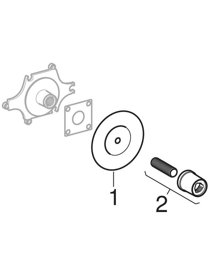 Geberit Set Anschluss gerade mit AG MF vormontiert, Trockenbau Rotguss R1/2-Rp1/2 602.295.00.1