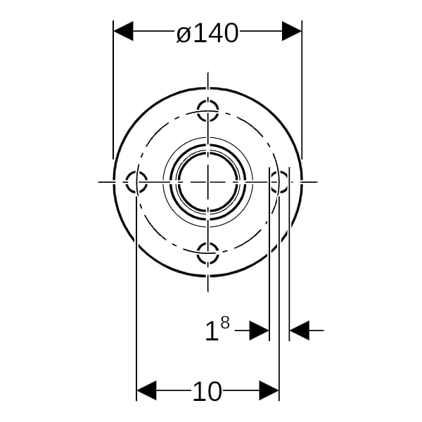 Geberit Mapress C-Stahl Flansch PN 10/16 mit Pressmuffe d35 23756
