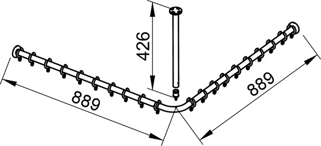 Keuco Brausevorhangstangen Set Plan für Dusche 90x90, silber-eloxiert 14937170900