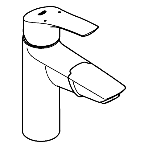 Grohe Einhand-Waschtisch-Batterie Eurosmart M-Size chrom ausziehbarer Auslauf Push-Open-Ablaufgarnitur 23976003