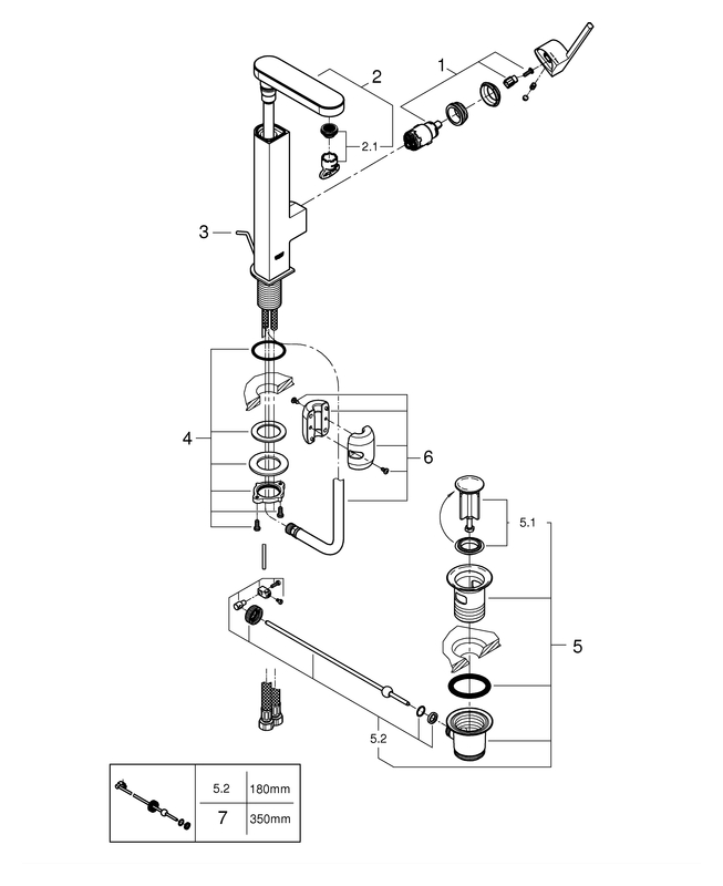Grohe Plus Einhand-Waschtischbatterie supersteel L-Size ausziehbarer Auslauf 23843DC3