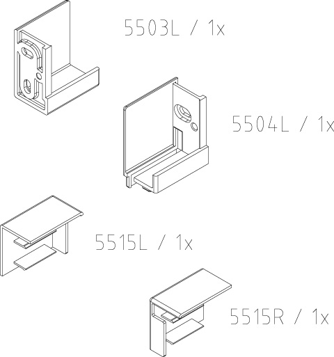 Kermi Set Wandwinkel für Gleittür 2-teilig bodenfrei mit Festfeld (NI L2L) 2535869