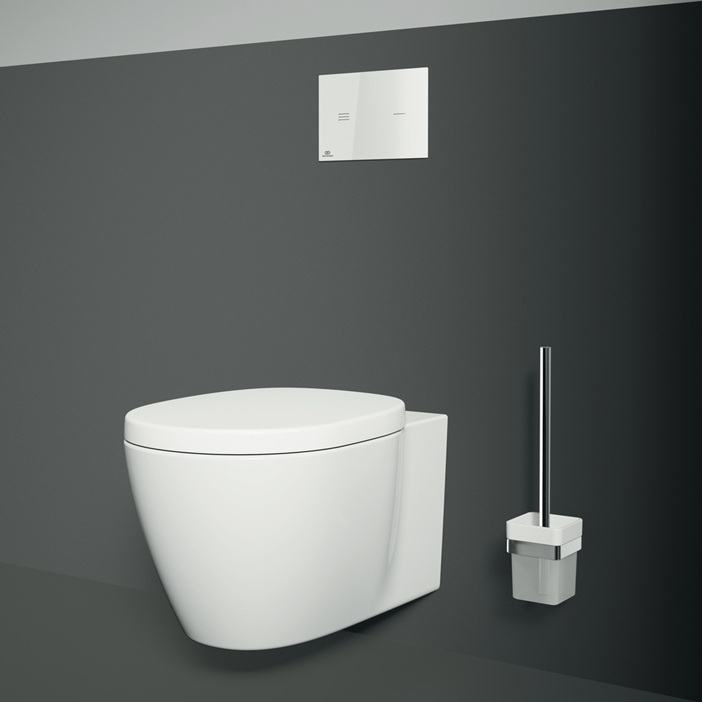 Ideal Standard Bürstengarnitur IOM Cube, Behälter aus Glas, chrom E2194AA