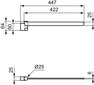 Ideal Standard Handtuchstange Conca 447mm schwarzes satiniertes T5394XG