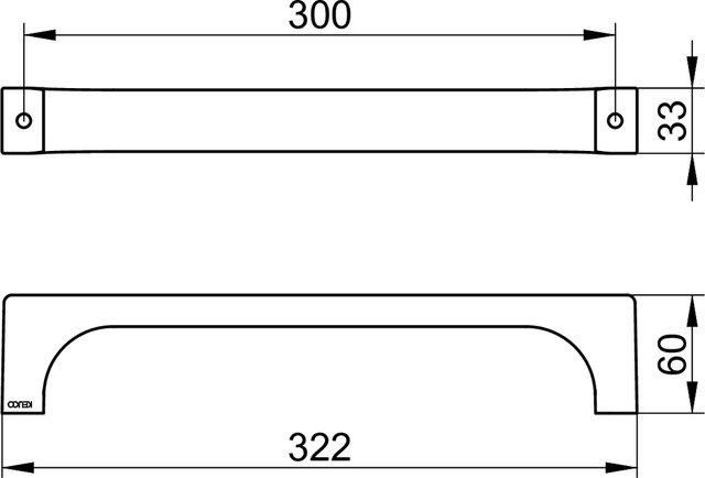 Keuco Haltegriff Edition 11, schwarz-matt, 300mm 11107370000