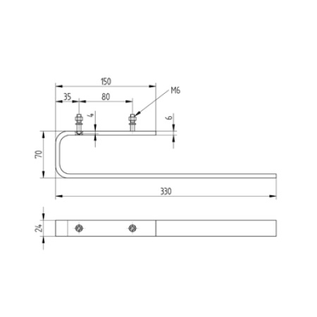 Avenarius Handtuchhalter eckige Form einarmig 33cm 9001427010