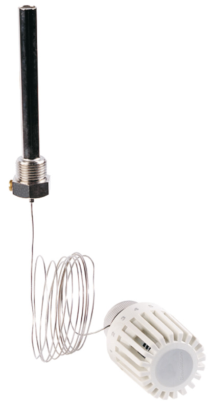 Resideo Thermostat mit Fernfühler als Einschraubfühler R 1/2", Sollwertbereich 30 - 70 °C T100RS-DB
