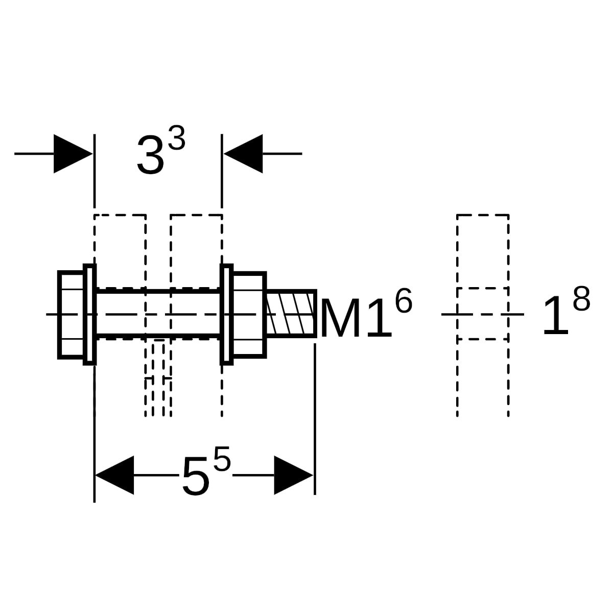Geberit Schraubenset für Flanschverbindung aus CrNi-Stahl M16x55mm 91169