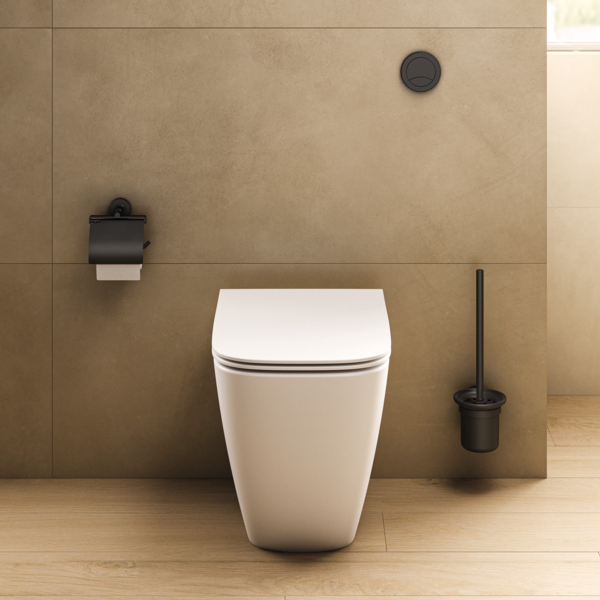 Ideal Standard Bürstengarnitur IOM wandhängend schwarzes satiniertes Glas A7927XG