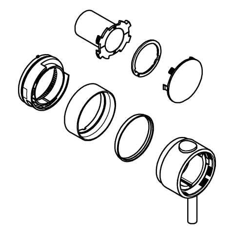 Grohe Temperaturwählgriff rund, für Thermostat-Fertigmontagesets supersteel 49089DC0