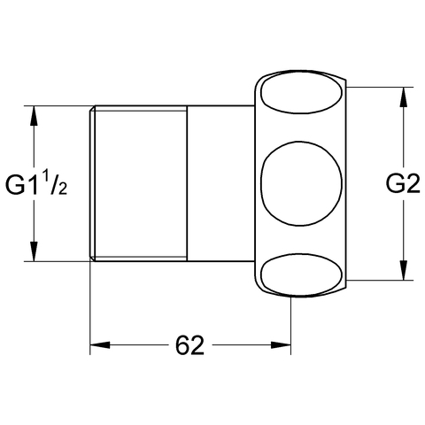 Grohe Anschluss gerade 2"x1 1/2" chrom 12426000