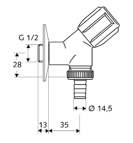 Schell Geräteschrägsitzventil COMFORT RV, 1/2", chrom 033860699