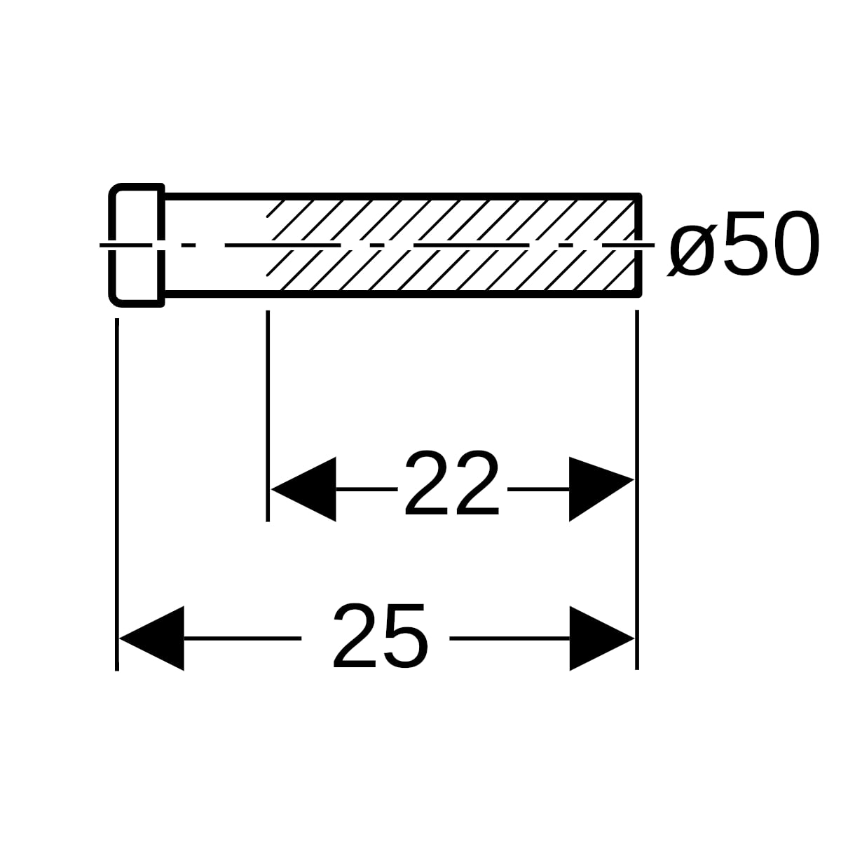 Geberit Anschlussstutzen mit Quetschverschraubung d50 L:25cm 152.160.11.1