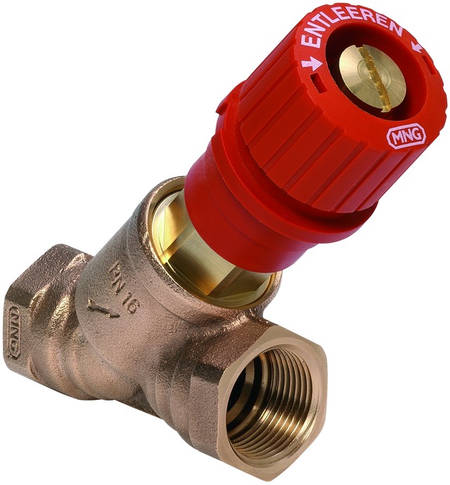 Resideo Strangabsperrventil Kombi-3-Plus, rotes Handrad, R 1 1/2, Muffengewinde V5000Y0040