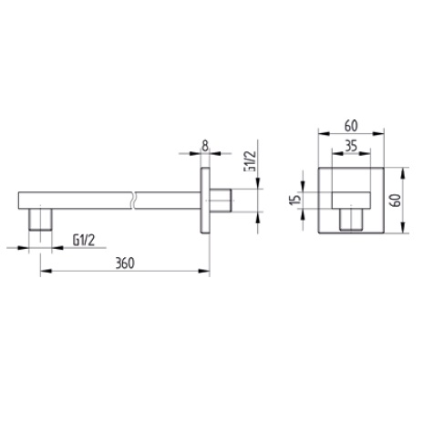 Avenarius Brausearm für Wandmontage 360 mm 9006946010