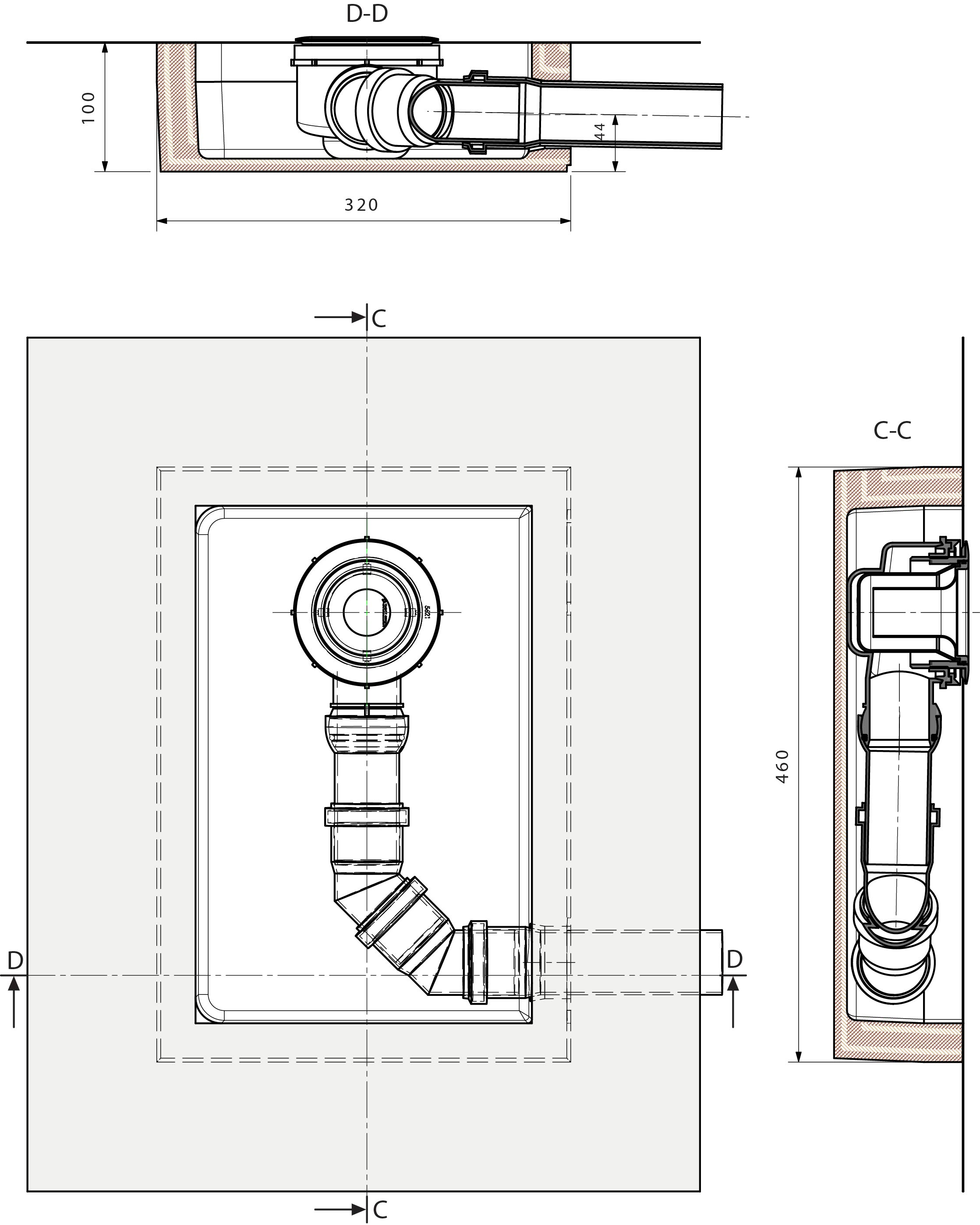 Ideal Standard Ablaufbox groß 46x32x7,5cm K863267 weiß