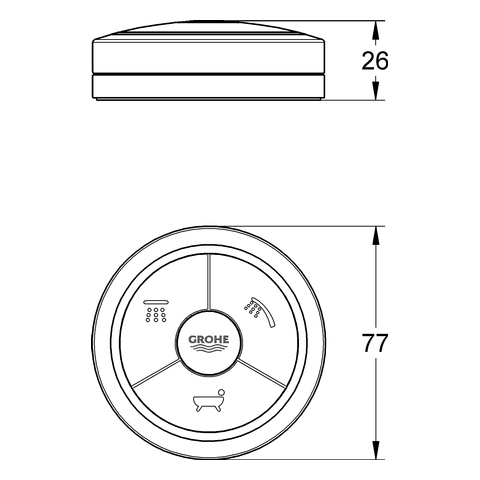 Grohe Fernbedienung chrom 48114000