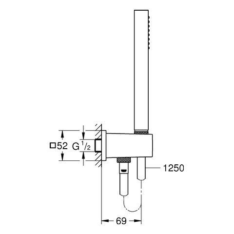 Grohe Wandhalterset Euphoria Cube Stick integriertem Wandanschlussbogen chrom 26405000
