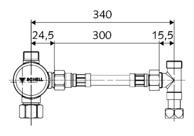 Schell Eckventil-Thermostat Set Anschlussset Flexibel, chrom 094160699