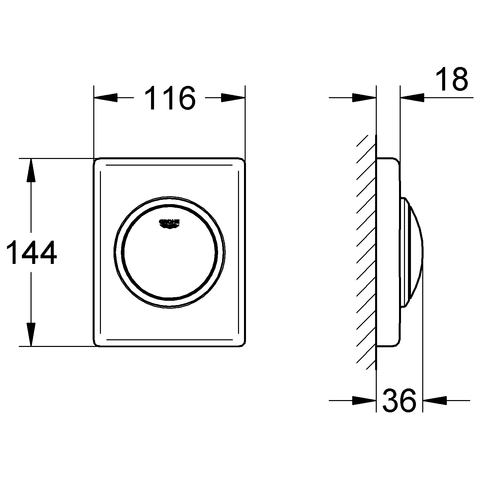 Grohe Urinal-Betätigung Skate mit Druckknopfbetätigung alpinweiß 38595SH0