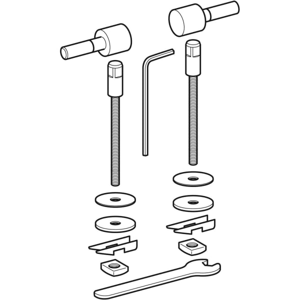 Geberit Set Scharniere für WC-Sitz Renova Compact, Edelstahl 598126000