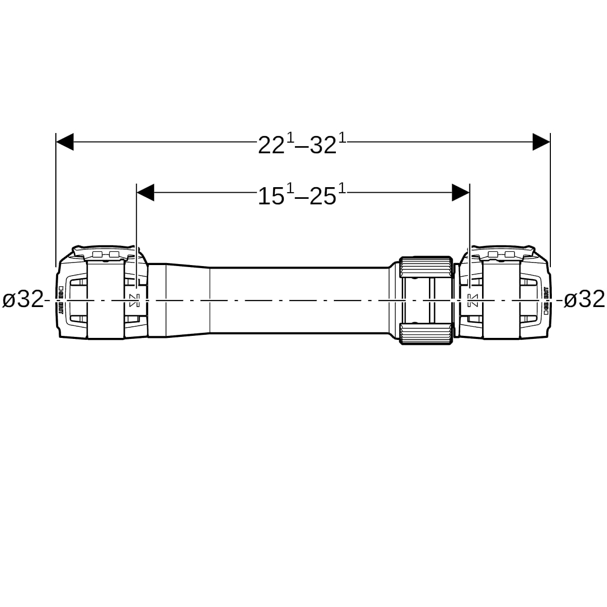Geberit FlowFit Langkupplung SiBr, d32 620.023.00.1