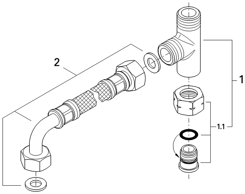 Grohe Anschlussset für Grohtherm Micro chrom 47533000