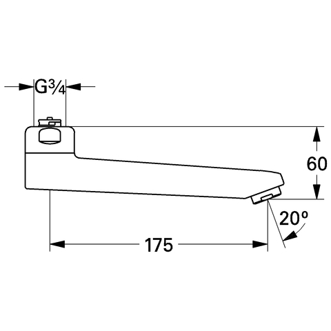 Grohe Gussauslauf 3/4" Ausladung: 175 Höhe: 60mm chrom 13462000