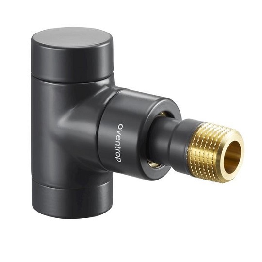 Oventrop Heizkörper-Verschraubung "Combi E" DN15, 1/2", PN10, Eck, anthrazit 1166032
