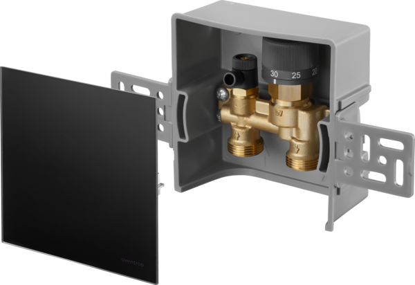 Oventrop Unibox E RTL, geschlossen, Echtglas schwarz 1022761