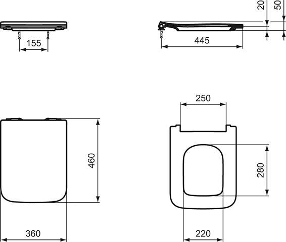 Ideal Standard WC-Sitz Blend Cube Sandwich Softclosing weiß T521101