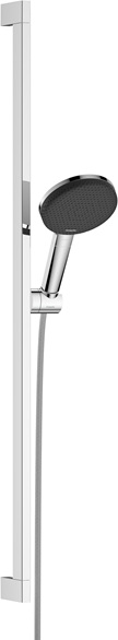 Hansgrohe Brauseset Raindance Alive Select S 125 3jet EcoSmart mit Brausestange Unica E Puro 900mm und Easy Slide Brausehalter, Chrom 24601000