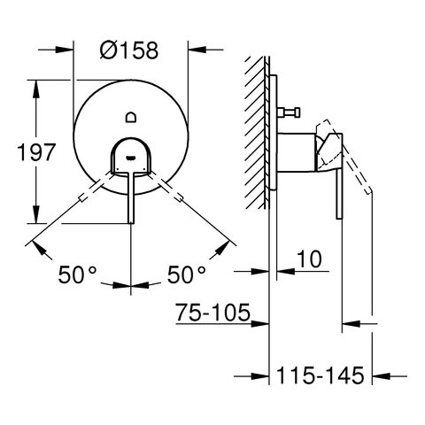 Grohe Plus Einhand-Wannenbatterie chrom Fertigmontageset für UP-Körper Rapido SmartBox 24060003