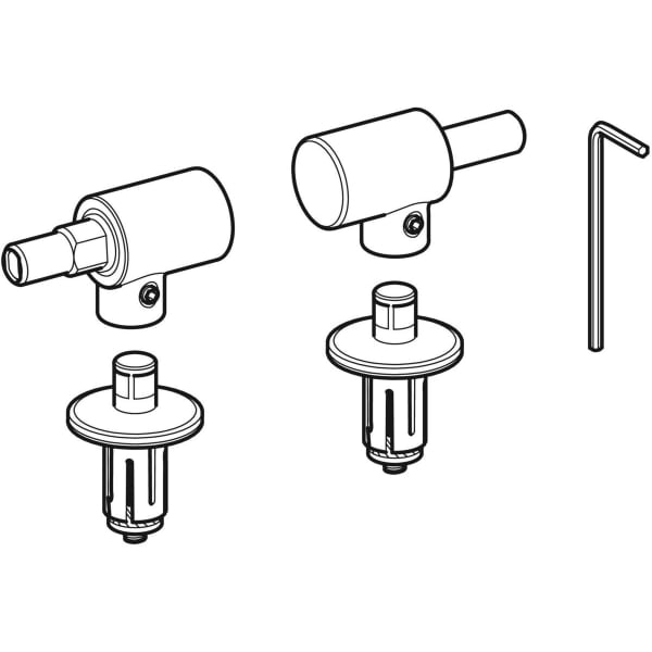 Geberit Set Scharniere für WC-Sitz Flow mit Absenkautomatik, Edelstahl 598058000