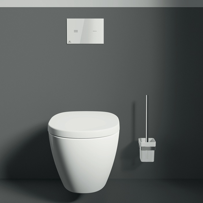 Ideal Standard Bürstengarnitur IOM Cube, Behälter aus Glas, chrom E2194AA