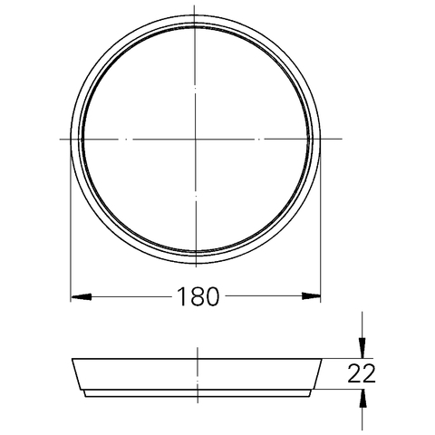 Grohe Distanzring für UP Euromix/Europlus/Eurowing/Eurodisc 180x22 chrom 46035000