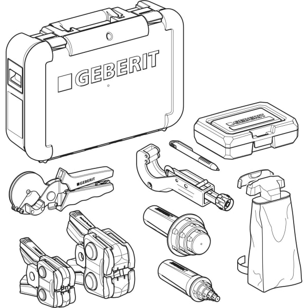 Geberit FlowFit Koffer bestückt mit Werkzeugen, d16-75, Komp. 2 655.079.00.1