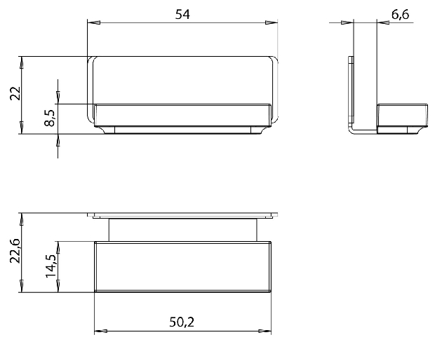 Emco Spiegeltürgriff 1 Stück ohne Logo chrom 949700190