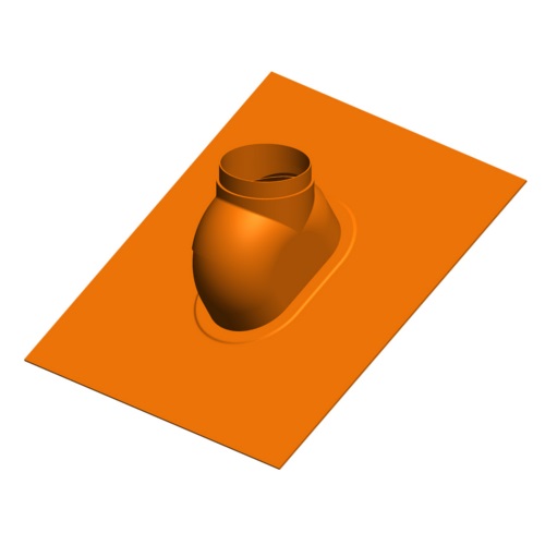 Atec PolyTwin Schrägdachpfanne 5-45 Grad DN60/100-DN80/125, ziegelrot, 500x700mm 1557