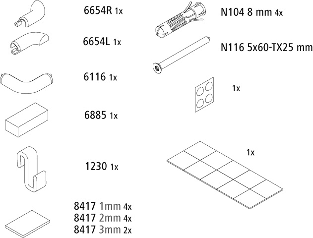 Kermi Set Montagekleinteile für LI EOR/L 2539333